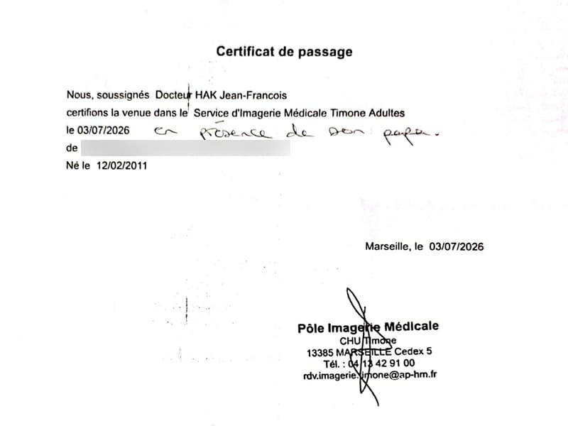 bon de passage autre service