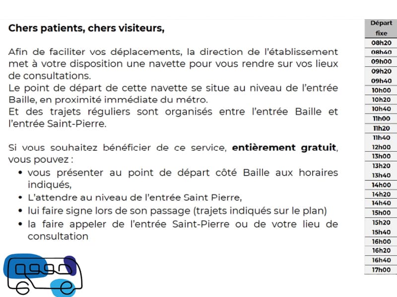 trajet de la navette